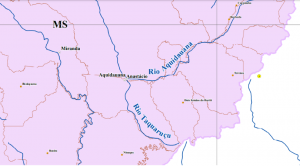 Mapa da localizalização do Rio Aquidauana. Fonte: Agência Nacional de Águas e Saneamento Básico (ANA).